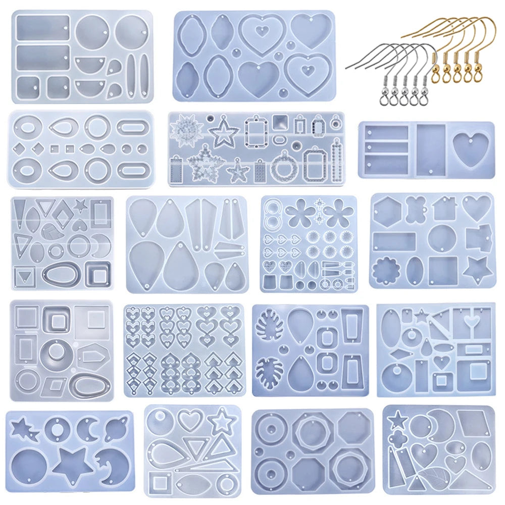 Silicone Mold, Earring Pendant Silicone Mold Set, Resin Mold for Jewelry Making, Epoxy Resin Molds, DIY Charms and Pendants