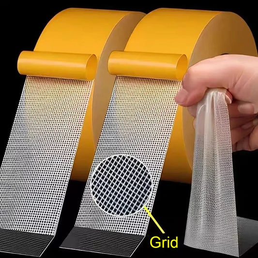 Super Thin Strong Fixation Double Sided Adhesive Tape Heavy Duty Translucent Mesh Waterproof Traceless Powerful Grid Carpet T