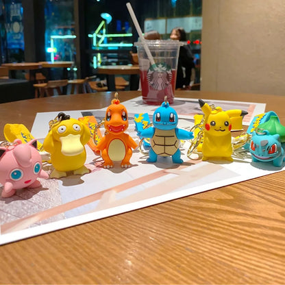 Cute Pokémon Keychains - Pikachu, Bulbasaur, Ducklett, Jigglypuff, & Squirtle keychains. Stylish accessories for keys, bags