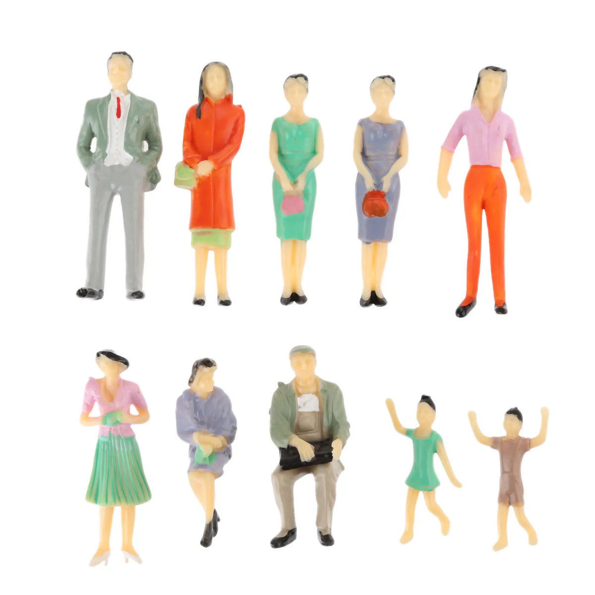 10pcs/lot 1:30 Multicolor Model People Miniature Figures Architectural Models Human Scale Model 65MM Plastic Peoples For Layo