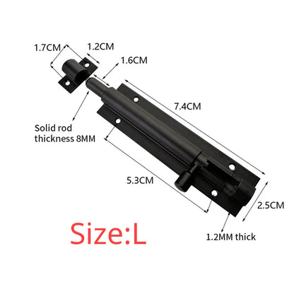 Black Door Lock Barrel Aluminum Alloy Door Lock Latch for Home Hardware Gate Safety Door Bolt Tower Window Catch Lock Silver
