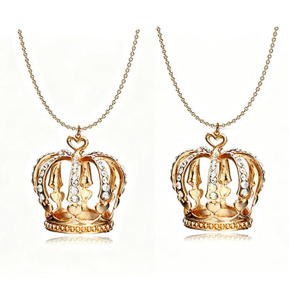 Elegant Crown Pendant Necklace Large Clavicle Chain Sweater Chain Fashion Jewelry Accessory Multiple Colors for Women Girls G