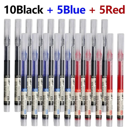 1-20Pcs Needle Type Gel Ink Pens Black/Blue/Red 0.5mm Liquid Ballpoint Pen Students Stationery School Office Writing Tool - 1