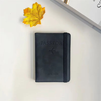 Women Men RFID Vintage Business Passport Covers Holder Multi-Function ID Bank Card PU Leather Wallet Case Travel Accessories 
