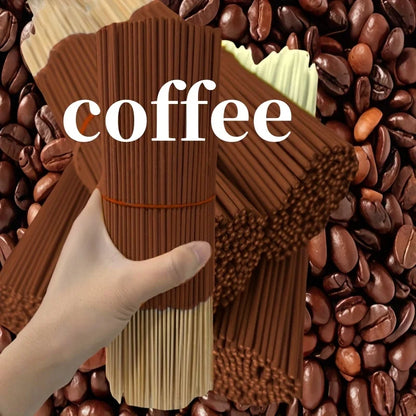20/55/90/130Pcs Natural Coffee Aroma Sticks - Wooden Aroma Sticks for Home Air Purification, Relaxation, Yoga, Office and Tea