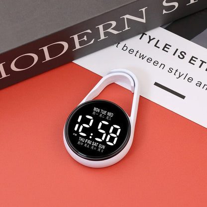 LED Electronic Hanging Watch Night Light Digital Electronic Hanging Watch Pocket Watch - white