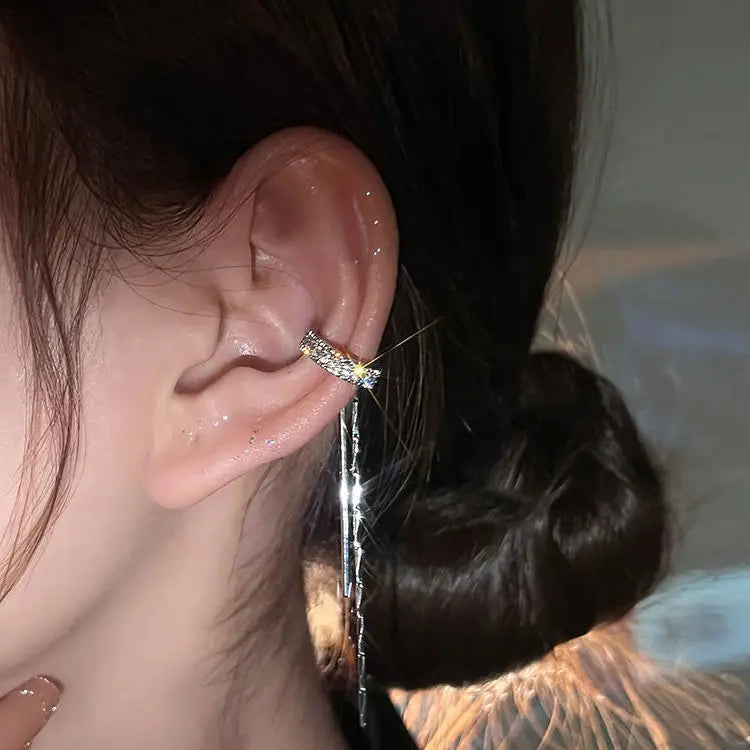 GUFTM Fashion Zircon Hairpin Ear Cuff No Piercing Earring Trendy Punk Unique Metal Geometric Ear Clip for Women Jewelry - 07