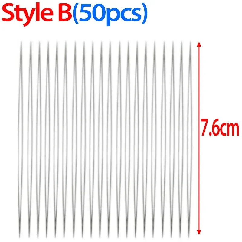 Beading Needles Pins Open Curved Big Eye Needle for Beads Bracelet DIY Jewelry Making Tools Handmade Craft Beaded Threading P