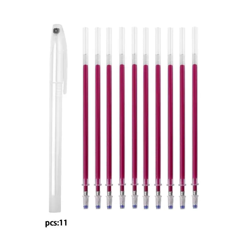 10Pcs/Set Heat Erasable Magic Marker Pen Temperature Disappearing Fabric Fabric Pens Line Marking DIY Craft Sewing Accessorie