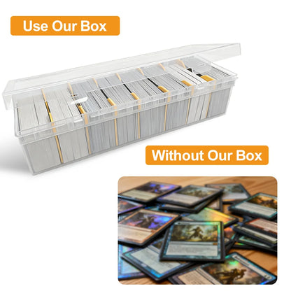Holds 800+ Trading Card Storage Box for MTG PKM Cards Plastic Large Clear Compartmentalized Organizer Card Case for Sports PT