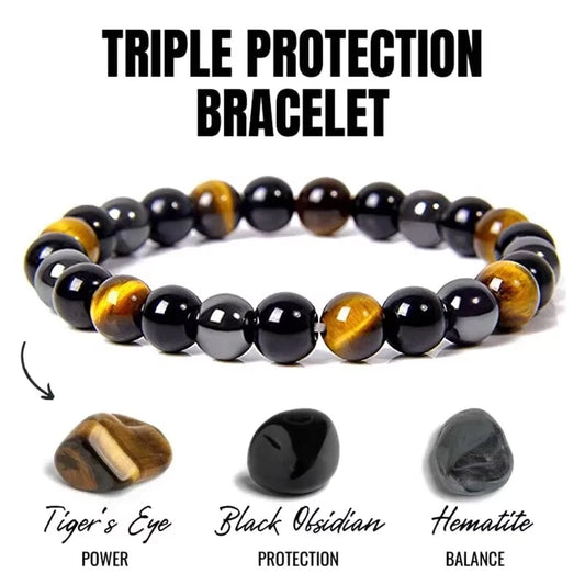 Natural Black Obsidian Hematite Tiger Eye Beads Bracelets Men for Magnetic Health Protection Women Soul Jewelry Pulsera Hombr