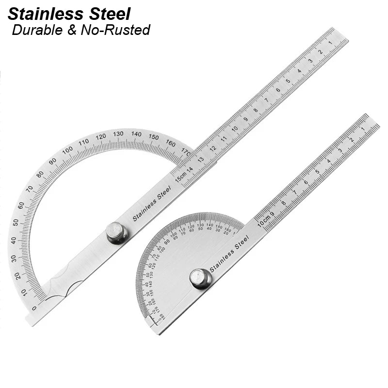 Angle Meter Measure Protractor Ruler Metal Finder 180 Degree Guage Goniometer Stainless Steel Woodworking Wood Measurement To