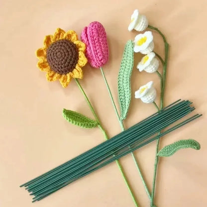 Green Flower Stem Sticks (30/40cm) – DIY Floral Material & Handmade Wire Stem Accessories