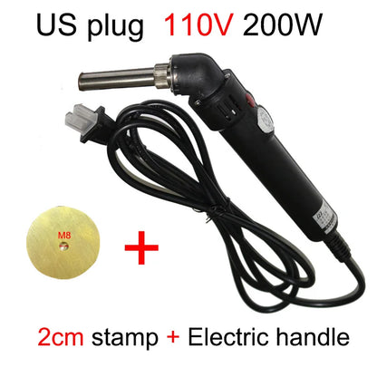 Custom Electric Branding Iron Temperature-Controlle Stamping Heater Wood Handcraft Leather Cake Food Adjustable Temperature I