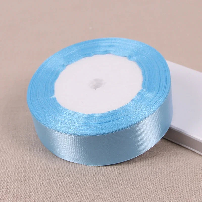 6mm 10mm 15mm 20mm 25mm 40mm 50mm Sky Blue Satin Ribbons Christmas Wedding Party Decoration Gift Wrapping Light Blue Ribbons