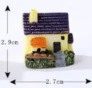 1 Pcs European-style Country Villa Mini Simulation Small House Macaroon Color Microlandscape DIY Decorative Ornaments - D