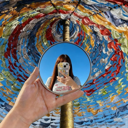 7.5cm/9.5cm Mini Round Mirror Travel Selfie Mirrors Portable Convex Wide-angle Spherical Mirror for IPhone Samsung Vlogging
