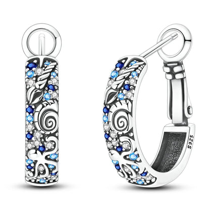 925 Sterling Silver Hoops Earrings Hypoallergenic Hoops Earrings With Zirconia Fashion Jewelry for Women Girls - KTE672