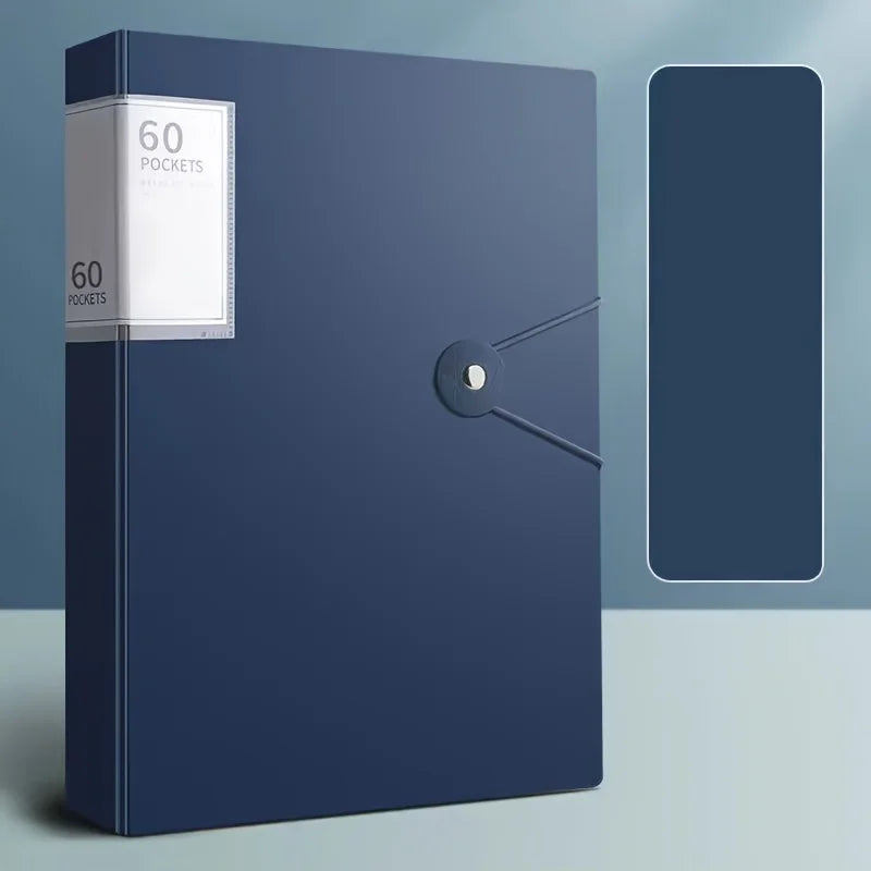 Back-to-School 60-Pocket A4 Folder Durable PP Material Ideal for Organizing Papers Home School Office Storage Waterproof Book