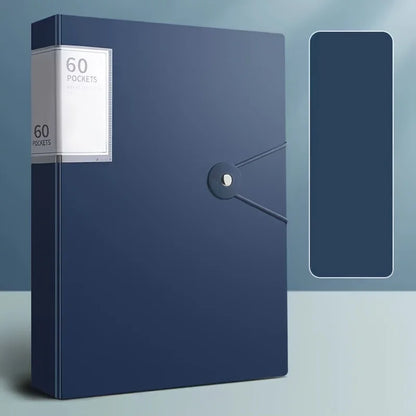Back-to-School 60-Pocket A4 Folder Durable PP Material Ideal for Organizing Papers Home School Office Storage Waterproof Book