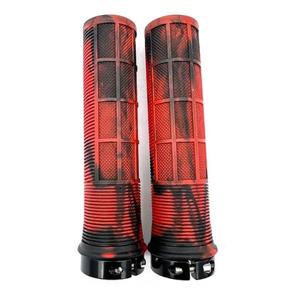 TPR Bicycle Grips Integrated Bike Handlebar Grips Aluminum Alloy Lock On Bicycle Handles Non-slip MTB Cuffs Mountain Bike Par