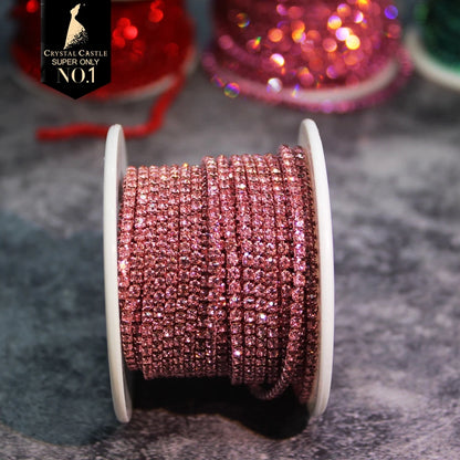 Rhinestones Chain Roll Tassel 1/10Yard Crystal Ribbon Strass Banding Sew On Gold Rhinestone Trim Strip Cup Chains For Needlew