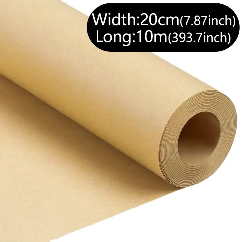10M Brown Kraft paper eco-friendly packaging paper, Degradable Friendly Paper Packaging Materials Bouquet Gift Box Craft Pape