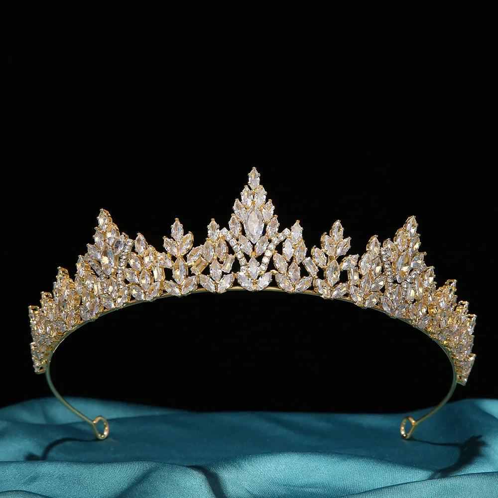Luxury Bride Crowns For Wedding Headdress Cubic Zirconia CZ Princess Women Crown Tiaras Bridal Headband Prom Jewelry Headpiec