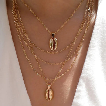 Vintage Gold Color Multiple Styles Necklace For Women Trendy Multi-Layer Disc Pendant Necklaces New Tendyaces Set Jewelry Gif