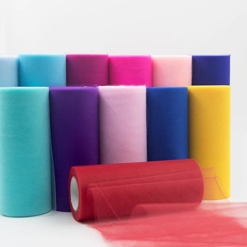 Tulle Roll Spool 25 Yards 15cm White Organza Roll Red Blue Tulle Organza Fabric Tutu Skirt Girl Baby Shower Decor Party Suppl