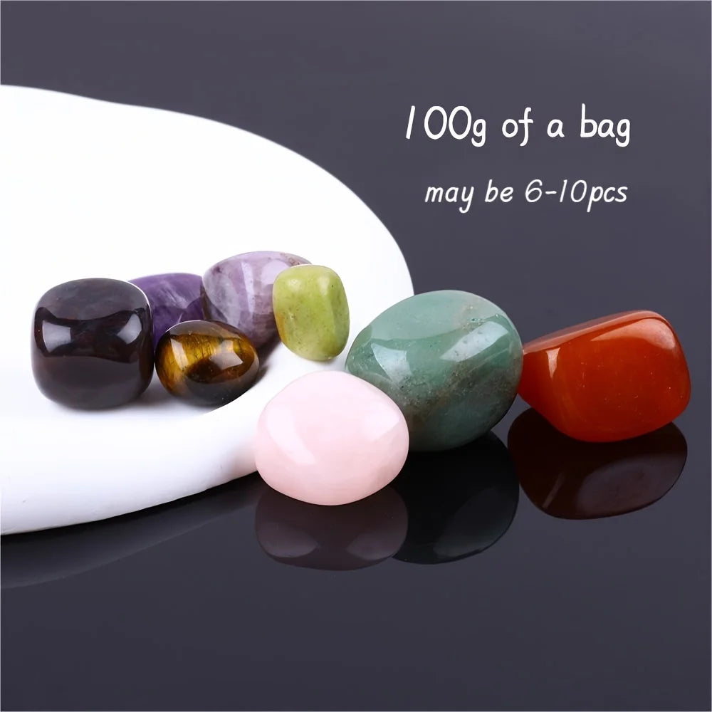 100g/Bag Natural Tumbled Stones And Mix Color Crystals Bulk - Assorted Tumbled Polished Stones Rocks Gemstones For Home