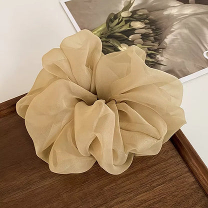 Large Mesh Hair Rope for Women Simple and Fashiona Does Not Hurt The Hair Hair Rope Cute Girl High Ponytail Scrunchie - K