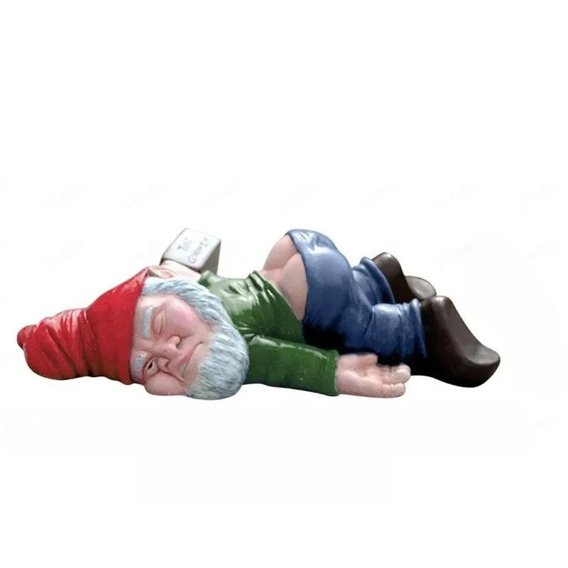 Drunken Garden Gnomes Funny Resin Statues for Home Decor Whimsical Indoor Outdoor Ornaments EcoResin Weatherproof