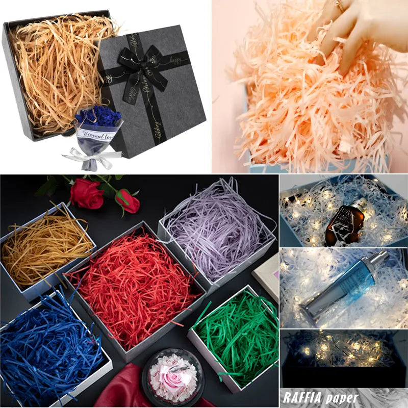 20/50g Multicolored Shredded Crinkle Paper Strands Shredded Crinkle Confetti DIY Gift Box Filling Party Wedding Christmas Dec