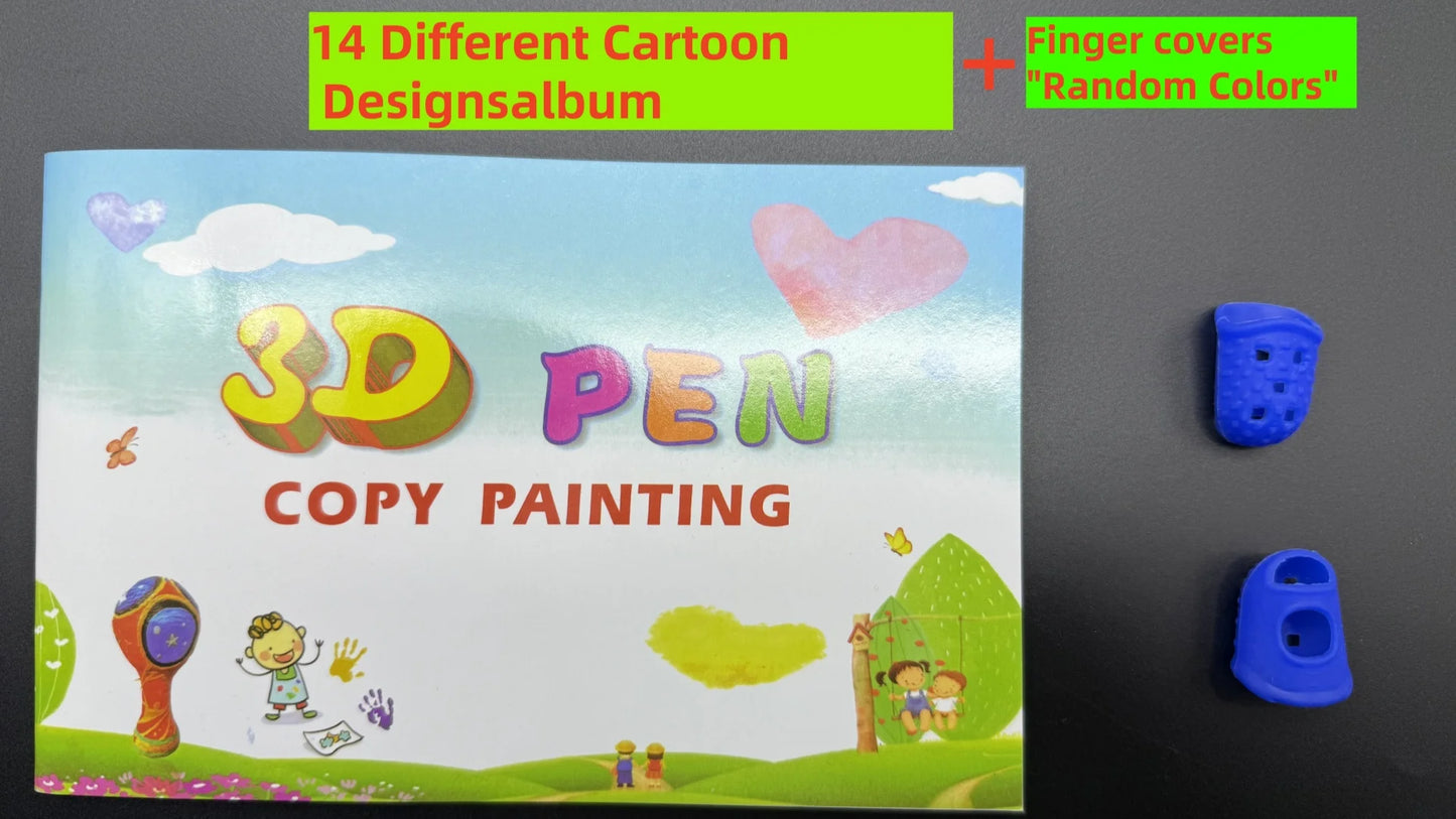 12/22 Sheets of 3D Printer Drawing Stencil Paper Template for 3D Printing Pen, Pattern and Clear Plate Set