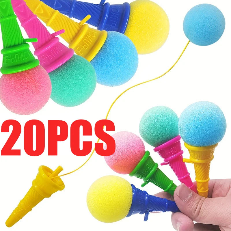 20/10/5Pcs Mini Ice Cream Shooters Colorful Sponge Ball Goodie Bag Filler Christmas Gifts Home Festival Party Games Supplies