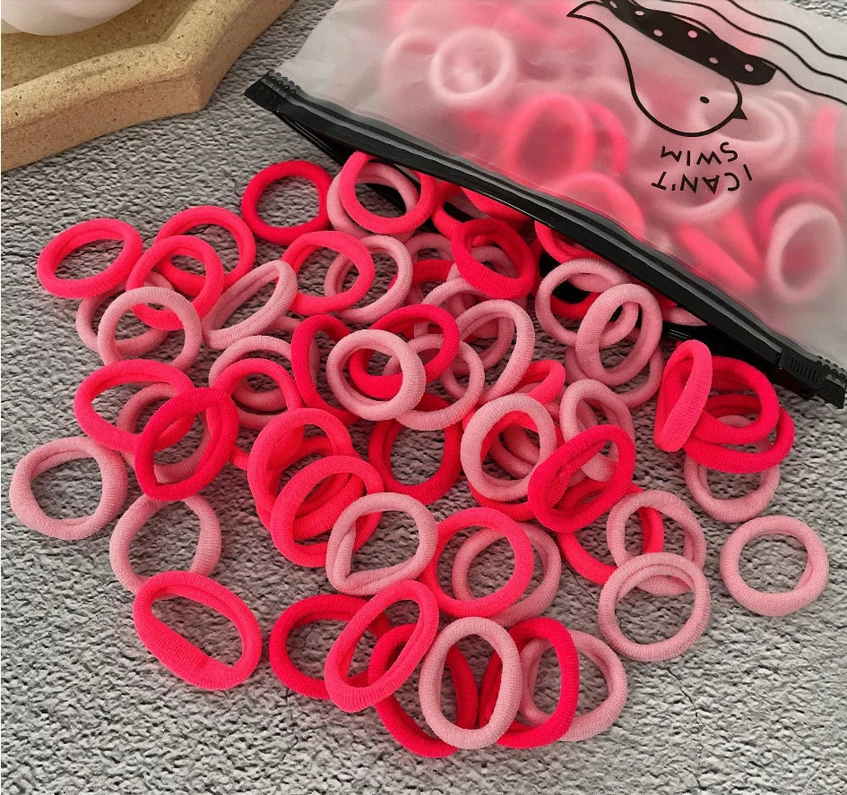 50/100Pcs Colorful Nylon Hair Bands for Children Scrunchie Hair Ties Rubber Band Kids Elastic Hair Leagues Girl Hair Accessor