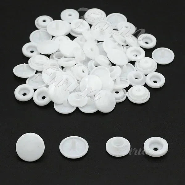 100sets Multiple Colors Plastic Snap Buttons Round Press Stud Fasteners for Baby Clothes Garment Accessories DIY Craft 20Colo