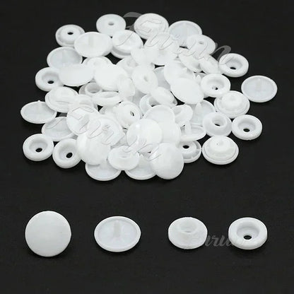 100sets Multiple Colors Plastic Snap Buttons Round Press Stud Fasteners for Baby Clothes Garment Accessories DIY Craft 20Colo