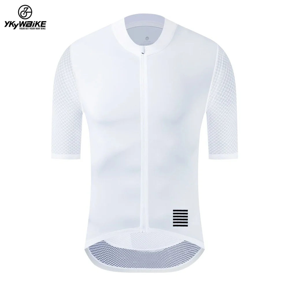 YKYWBIKE Summer Men’s Pro Cycling Jersey Breathable Mtb Shorts Sleeve Bicycle Clothing Pockets Mountain Cycling Road Bike