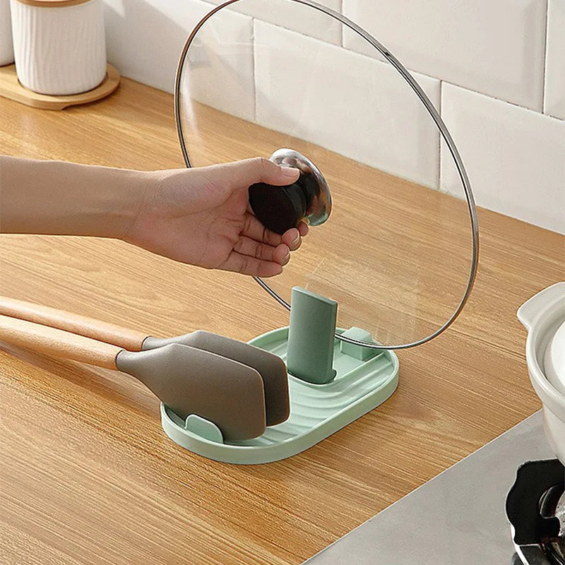 1pcs Polychrome Foldable Nordic Style Pot Holder Lid Shovel Storage Rack Practical Multifunctional Utensils for Kitchen Suppl