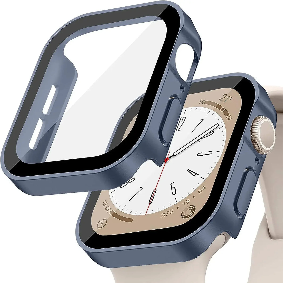 Tempered Glass+Cover For Apple Watch 11 10 9 8 7 46mm 42mm PC Bumper Screen Protector Case iWatch Series 7 6 5 4 SE3 44 40 45