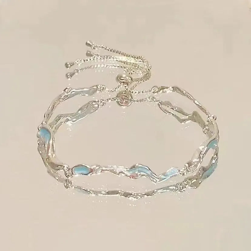 Zinc Alloy Bracelet Sparkling Zircon Flower Bracelet Handmade Bracelet Alloy For Daily Wear Fashion Accessory Party - Waves