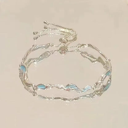 Zinc Alloy Bracelet Sparkling Zircon Flower Bracelet Handmade Bracelet Alloy For Daily Wear Fashion Accessory Party - Waves