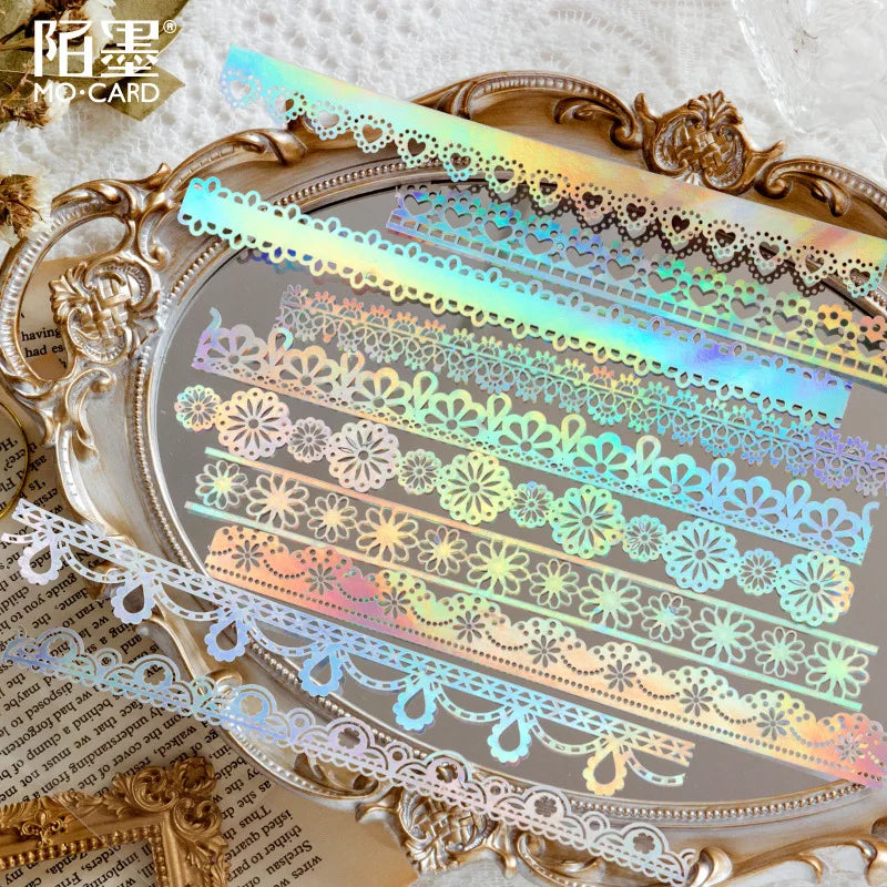 10 Sheets Large size Hollow out Bronzing laser material paper Planner Scrapbooking handmade Junk Journal Supplies