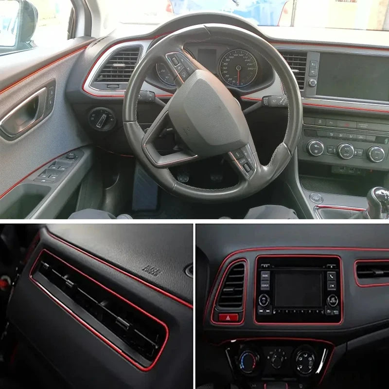 5M Interior Car Moulding Trim Strips DIY Flexible Anti Scratch Lines 5m Decoration Strip Dashboard Car-styling Accessories