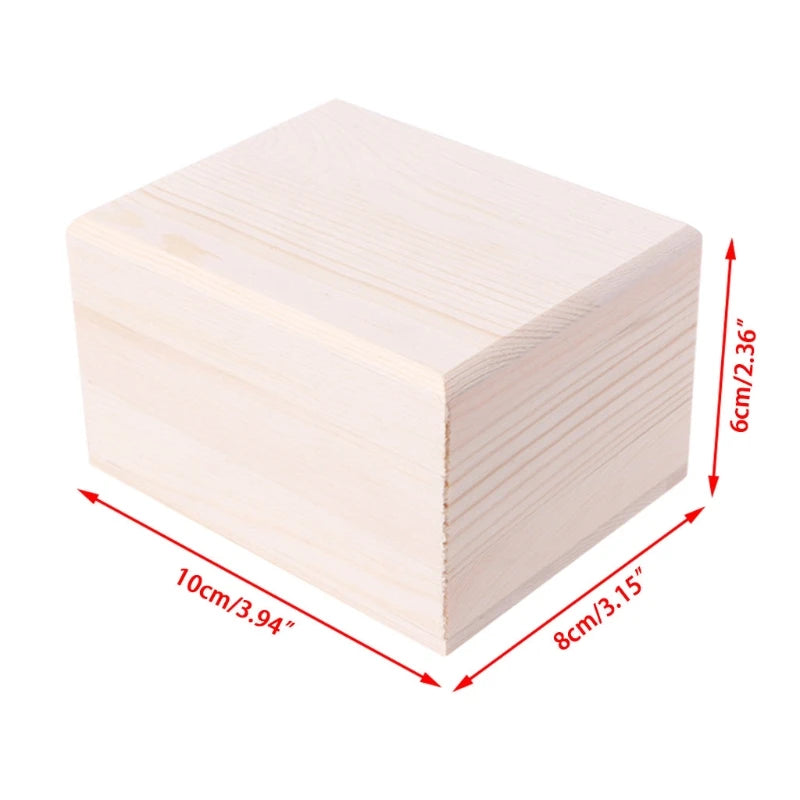 Handmade Wooden Box With Lid Storage Case Crafts Sundries Organizer 2 Sizes B03E