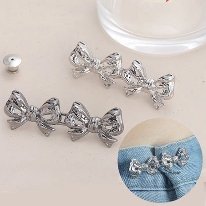 Bowknot Button Adjuster for Pants Skirts Waist Tightener Adjustable Waist Buckle for Jeans No Sewing Required Clothing Suppli