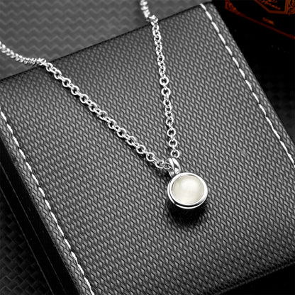Stainless Steel Birthstone Pendant Necklace - Cremation Ashes Jewelry with Colorful Gemstones, Keepsake Memorial for Human As