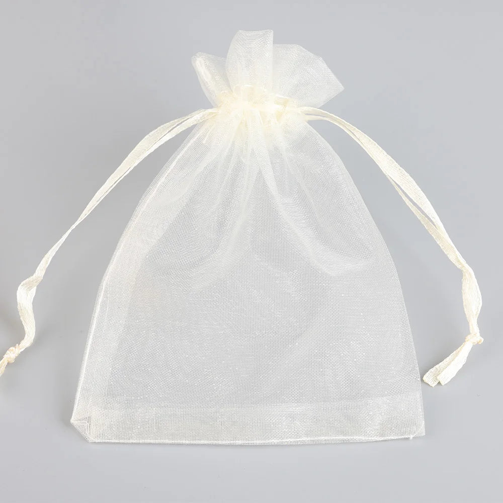 50/100pcs Colorful Organza Gift Bag 5x7 7x9 9x12 10x15 13x18cm Party Wedding Favors Candy Jewelry Packaging Drawstring pouche